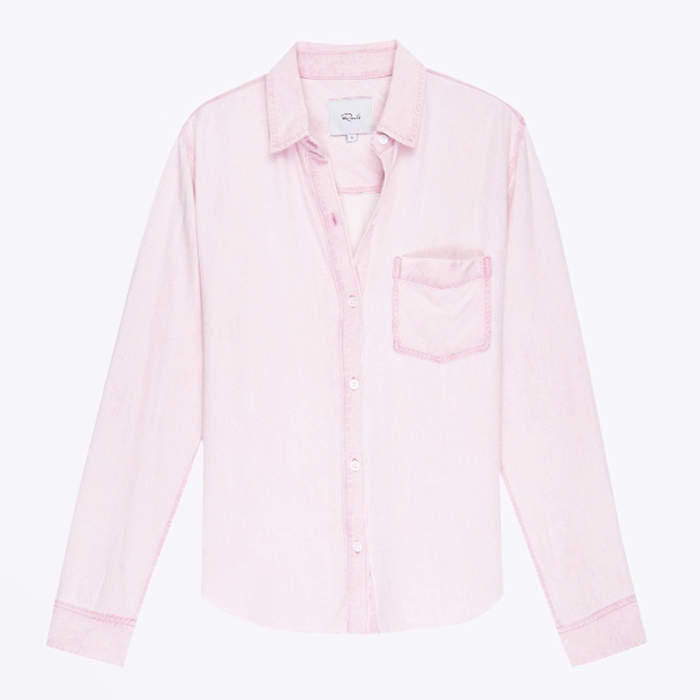 Rails Ingrid Raw Chambray Shirt - Dusty Pink XS